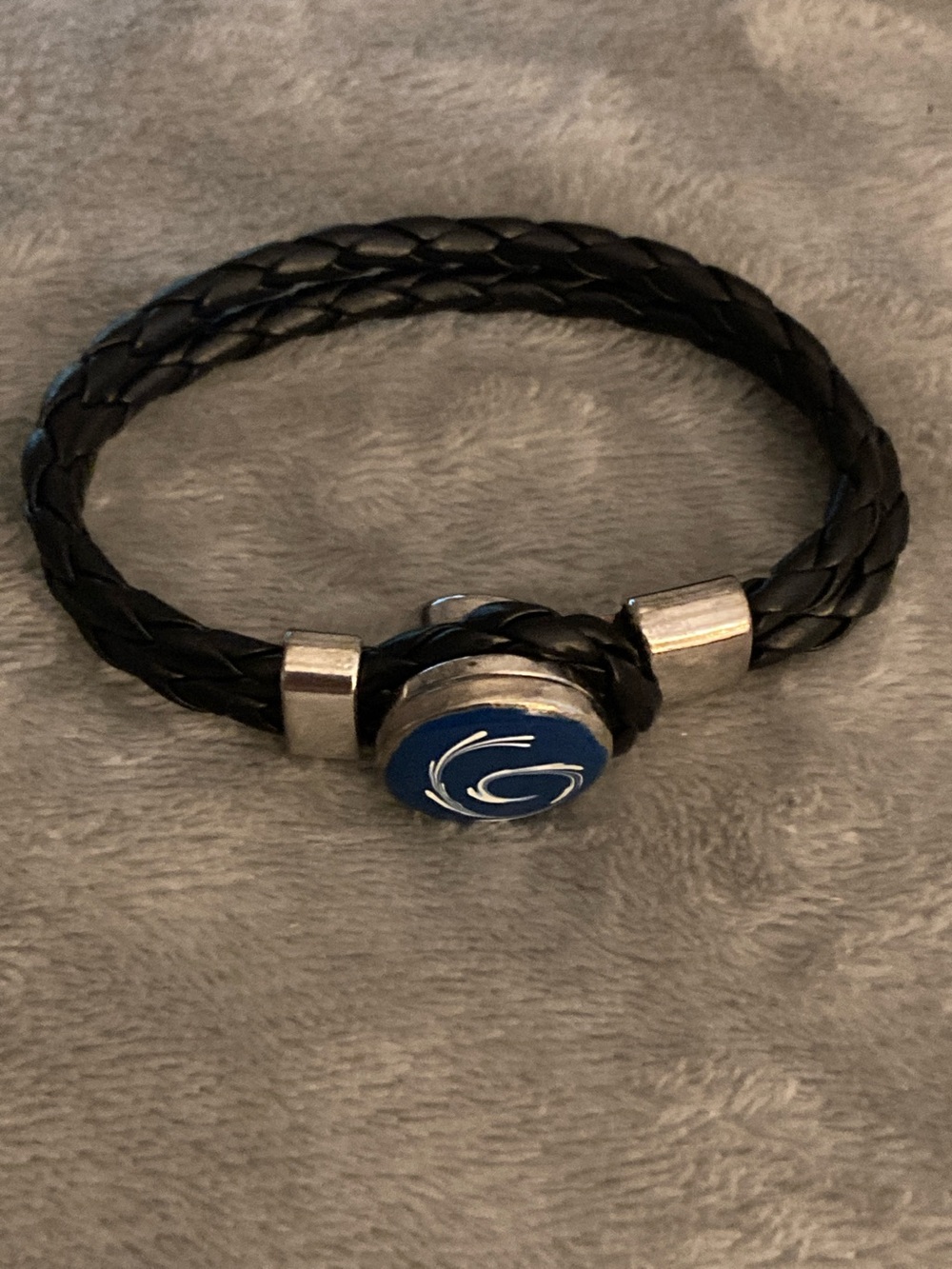 Two layer faux leather braided interchangeable bracelet